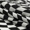 1 Yard Linen and Rayon Woven Black and White Warped Checks Down the Rabbit Hole Print